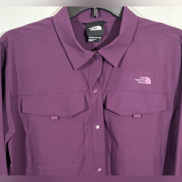 The North Face Womens Purple Button Up Shirt Small Outdoor Hiking Top - Picture 3 of 10